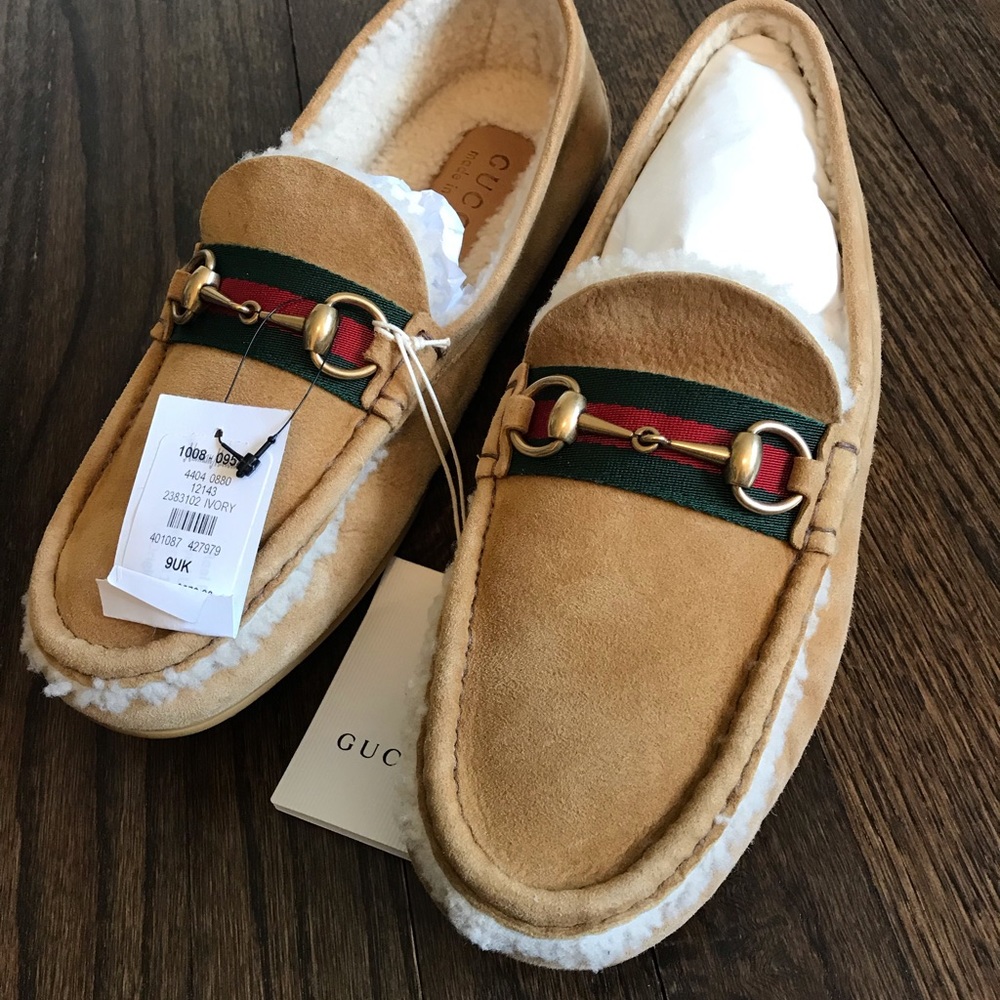Gucci shearling drivers